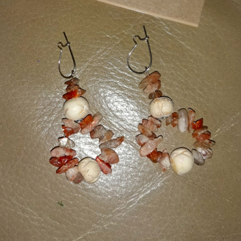 Elegant Stone Hoop Earrings